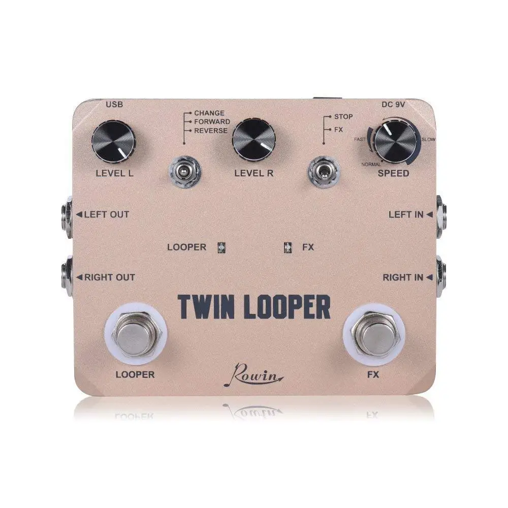 Запчасти для гитары Rowin Effect Pedal Twin Looper Station педаль эффектов электрогитары Loop Golden |