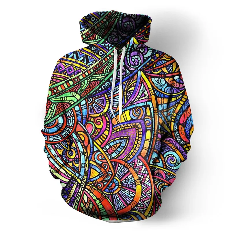 SOSHIRL красочная толстовка с капюшоном в стиле фолк-заказной живописи модная панк
