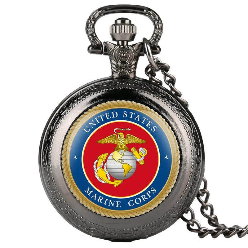 Мужские карманные часы Mairne Corps Red с принтом орла кварцевые для мальчиков