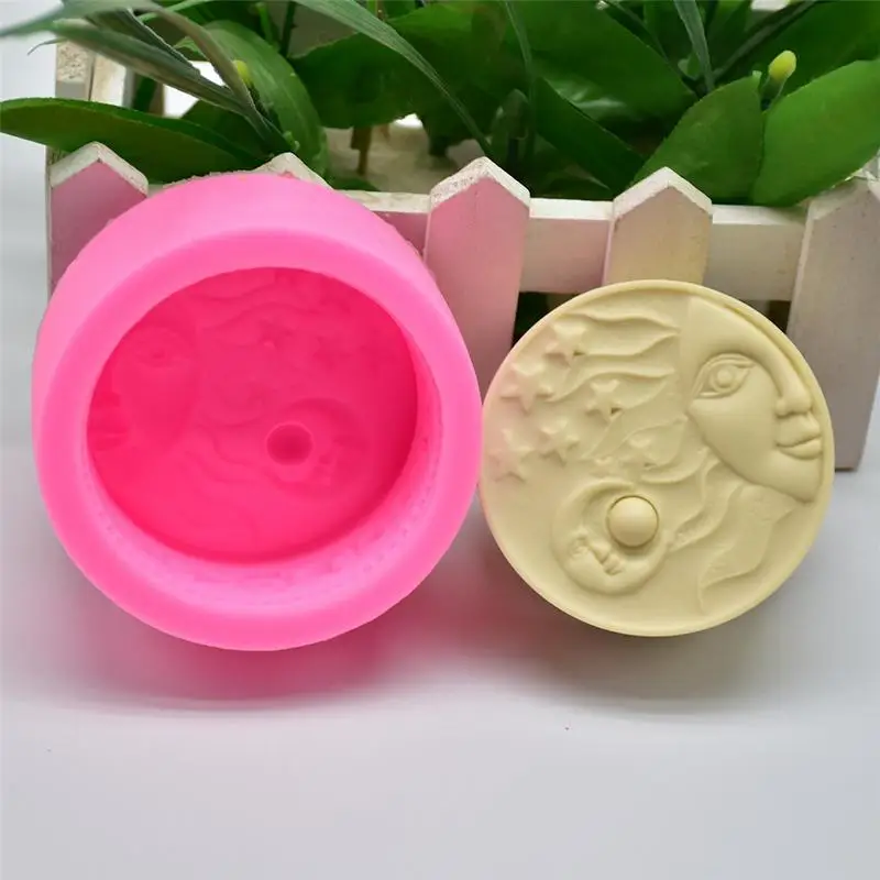 DIY 3D Солнце Луна Звезда шаблон Силиконовое Мыло Форма свеча штукатурка украшения