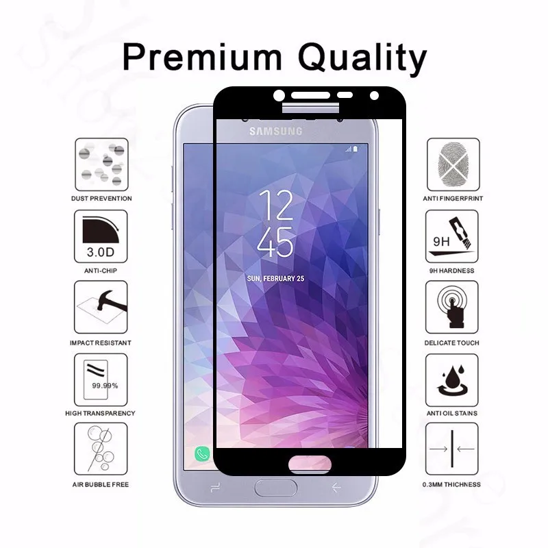 

9H закаленное стекло для Samsung Galaxy J4 2018 полное покрытие Защитная пленка для экрана для Samsung Galaxy J4 стекло на искусственном стекле
