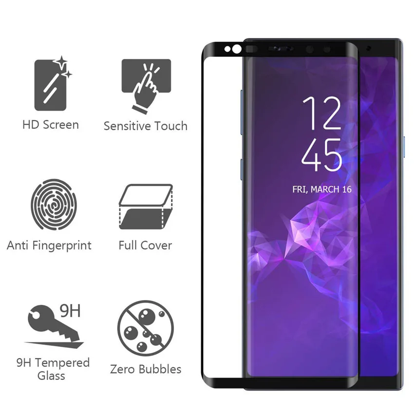3D изогнутое закаленное стекло HD с полным покрытием протектор ЖК экрана для Galaxy Note