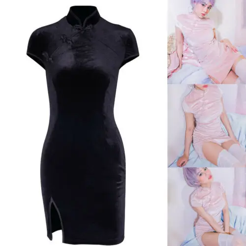 Новое поступление 2019 очаровательное китайское женское Короткое платье Qipao