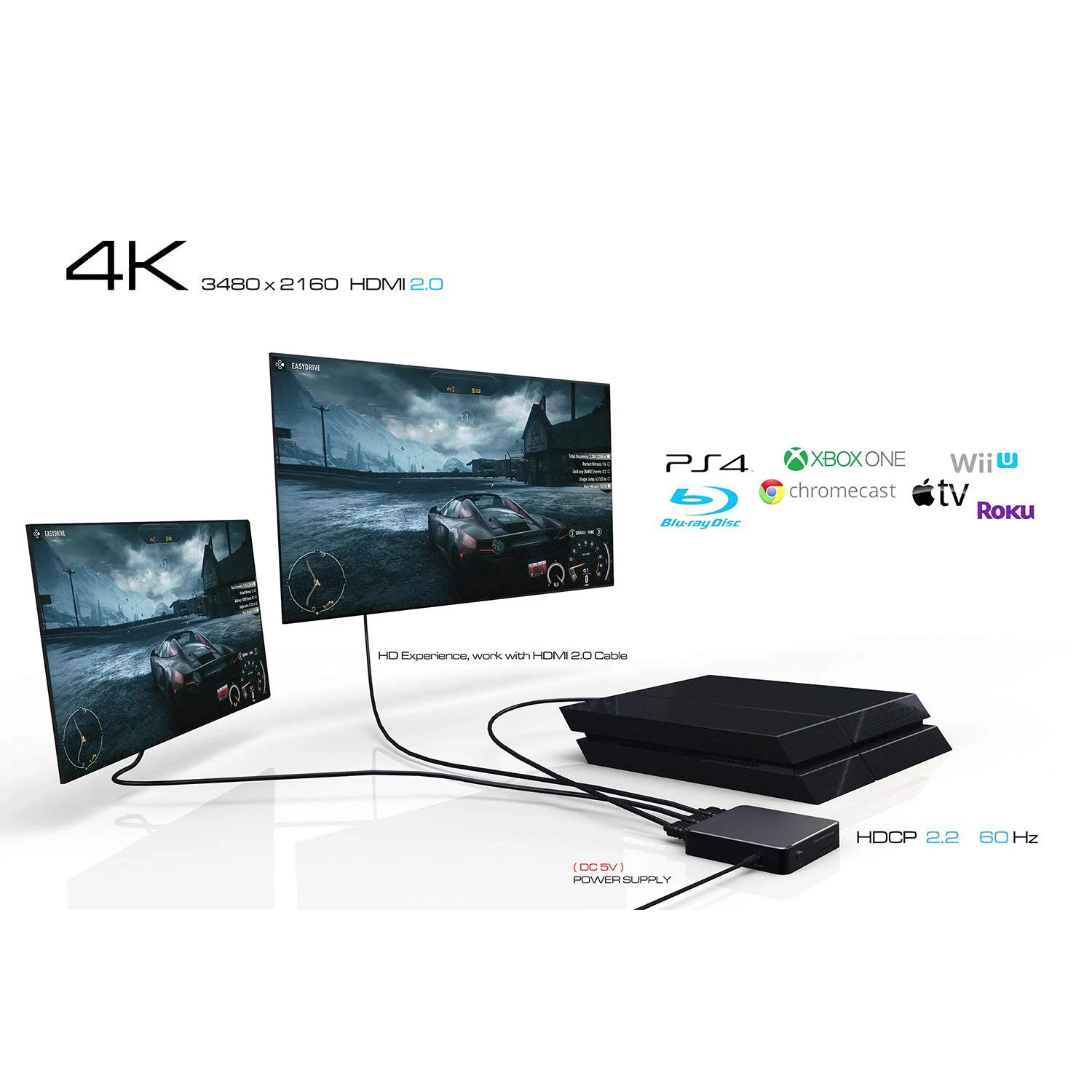 HDMI сплиттер 1x2 2 0 HDCP адаптер 1 вход на выхода усилитель коммутатор коробка
