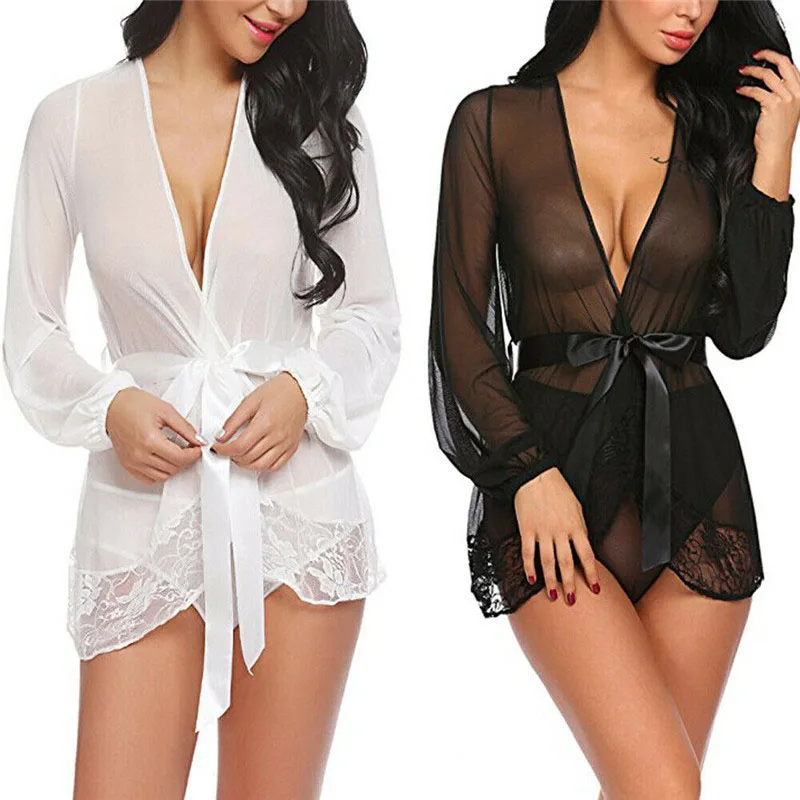 Сексуальное кружевное нижнее белье с v-образным вырезом ночное для женщин