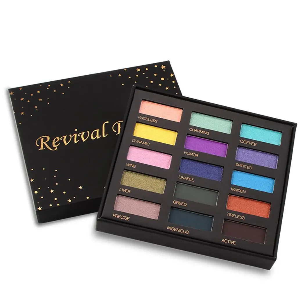 Waterproof Sparkle Glitter Shimmer Glow Pearly 113g Eyeshadow Revival Palette 3 Years 15 Colors 14.4g |