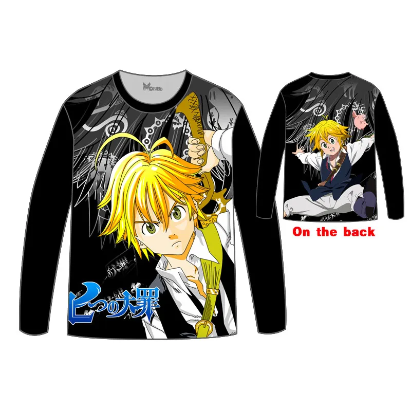 Хит аниме The Seven Deadly Sins MelioT рубашка мужские топы унисекс косплей платье футболка с