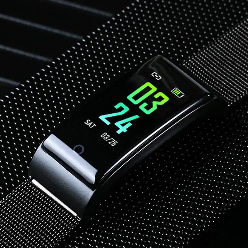 F4 Bluetooth 0 96 дюймов Экран крови Давление монитор сердечного ритма Смарт