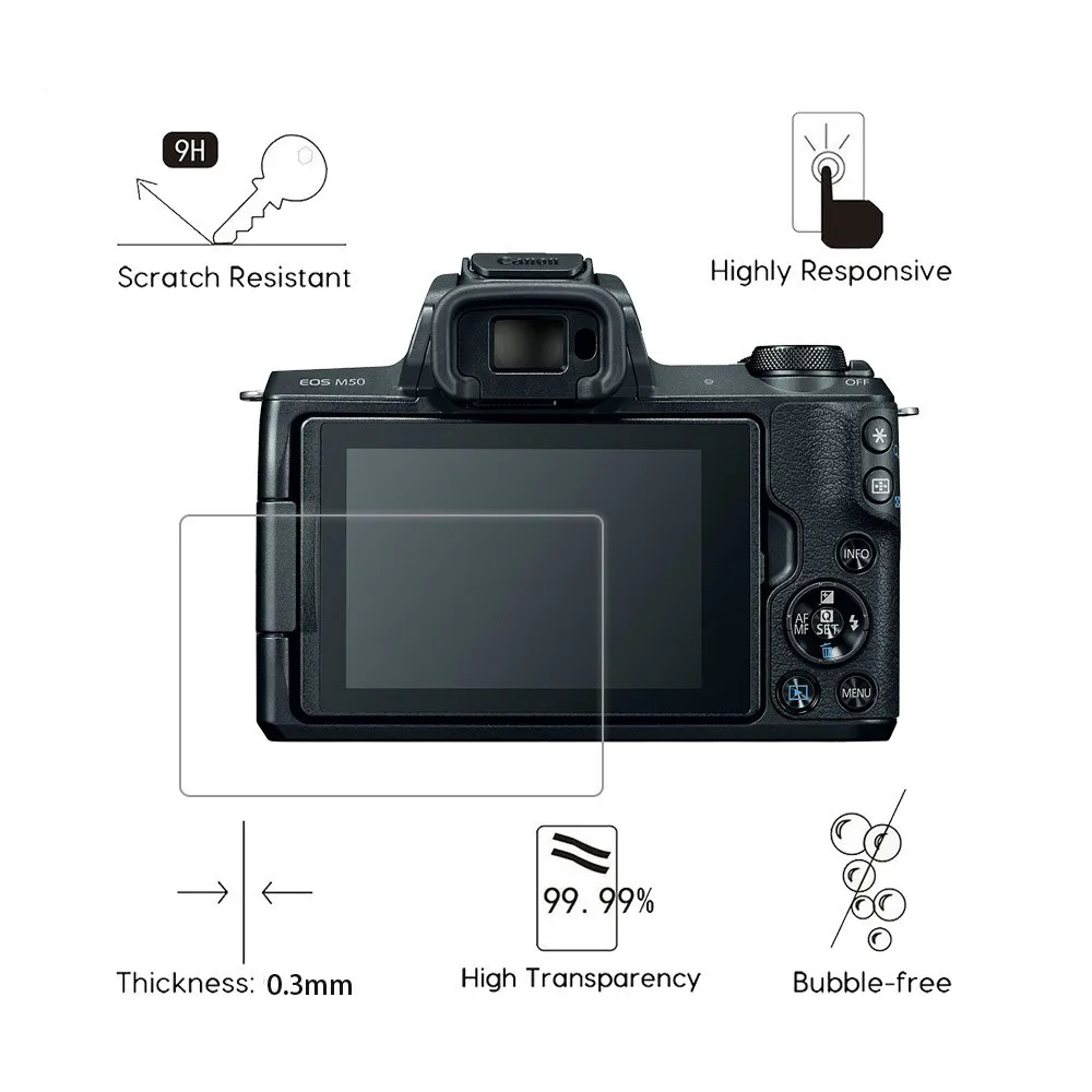 2 шт. для Canon EOS M50 M200 RP R Ra 90D M6 G5 G7 X Mark II III 2.5D прозрачное закаленное стекло Защита
