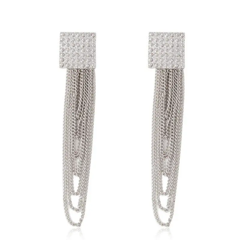 ZTMYHDHD Womens Earring Drop Dangle Exaggerated Tassels Metal Retro Statement Earrings For Anniversary Day Jewelry | Украшения и