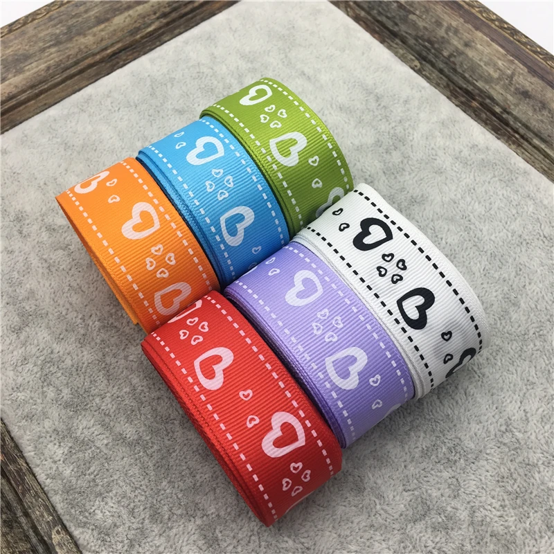 Лента для волос с принтом Love Grosgrain 5 ярдов/партия 1 дюйм (25 мм) бантик свадьбы
