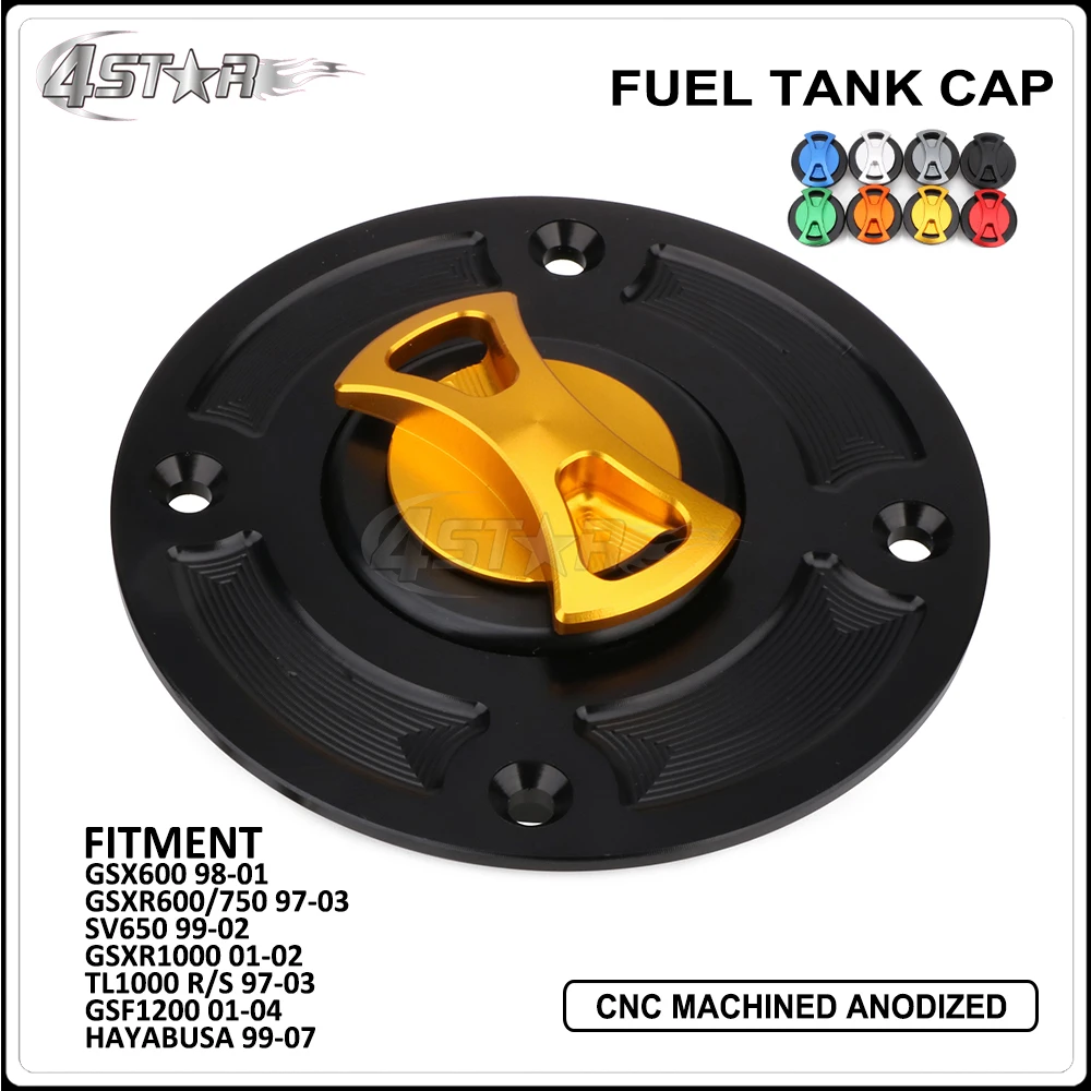 

Motorbike CNC Aluminum Fuel Gas Cap For SUZUKI GSX600 GSXR600 GSXR750 SV650 GSXR1000 TL1000R TL1000S GSF1200 HAYABUSA