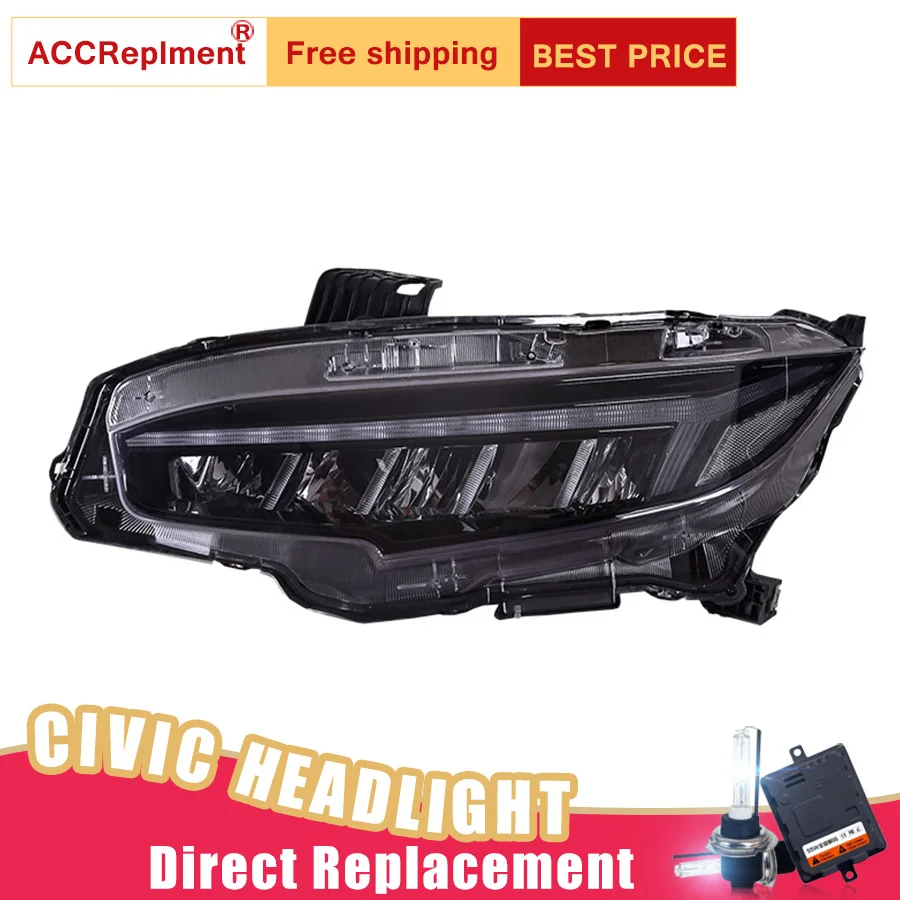 2 шт. светодиодный светодиодные фары для Honda Civic 2016-2018 | Автомобили и мотоциклы