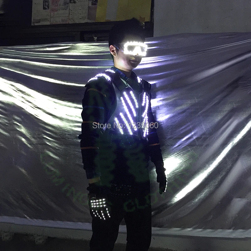 Бесплатная доставка светодиодный освещения Броня жилет сияющими Armour с очки