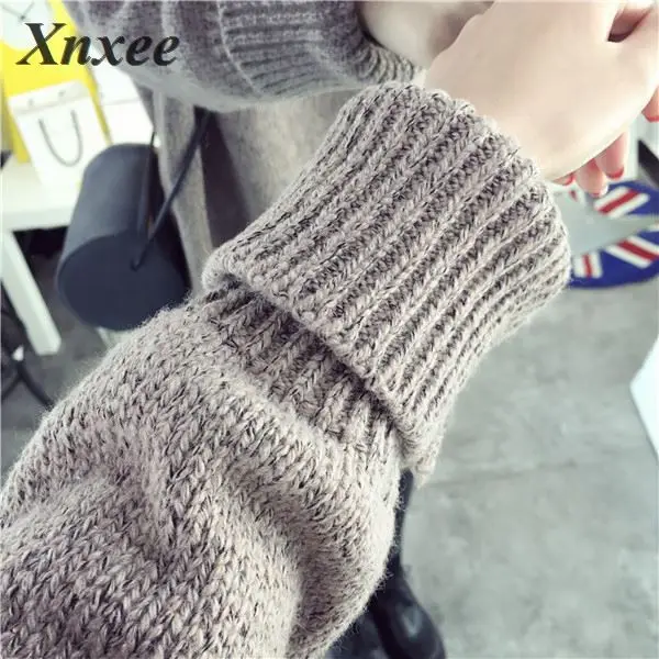 

Womans Winter Thick Knit Dress Half-Turtleneck Female Loose Mini Dresses Autumn New Warm Solid Color Casual Dresses Women