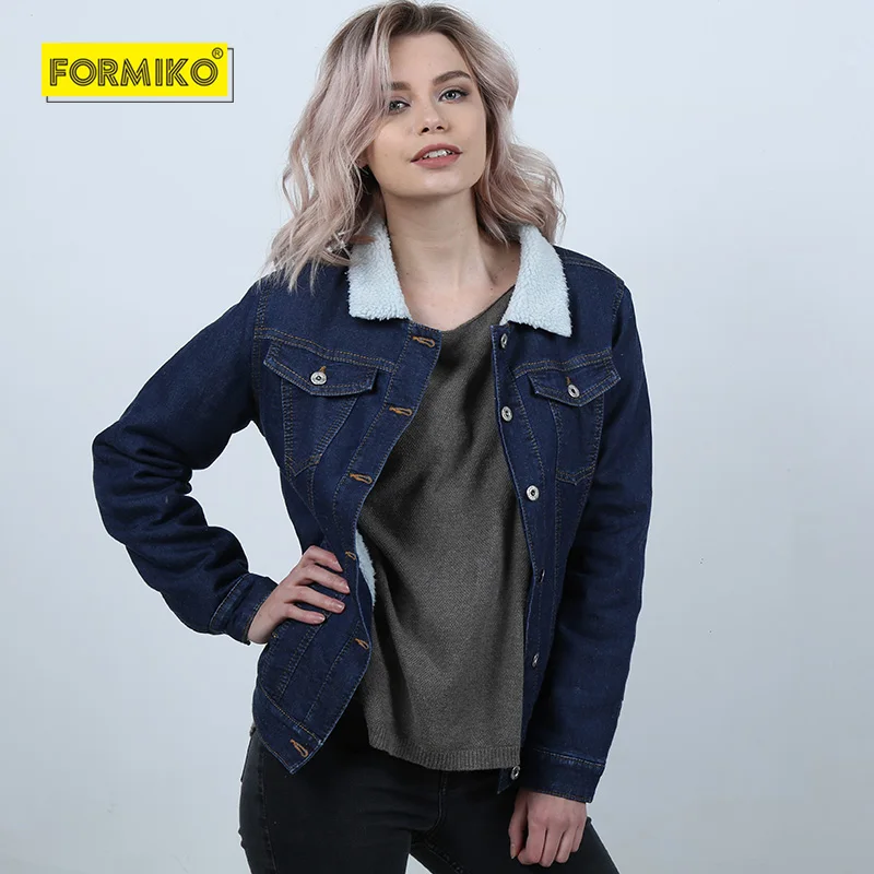 Женское джинсовое пальто из овечьей шерсти Formiko теплая шерстяная джинсовая