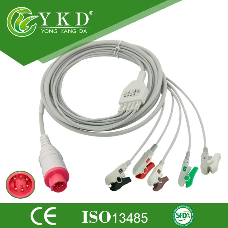 Совместим с Bionet Bm3 цельный ecg кабель AHA 5 свинцовый зажим| |