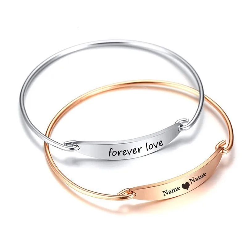 Charm Women Cuff Bracelet Bangle Custom Circle In Rose Gold Silver Color Engraved Signature Memorial Keepsake Gift Woem Jewellry | Украшения