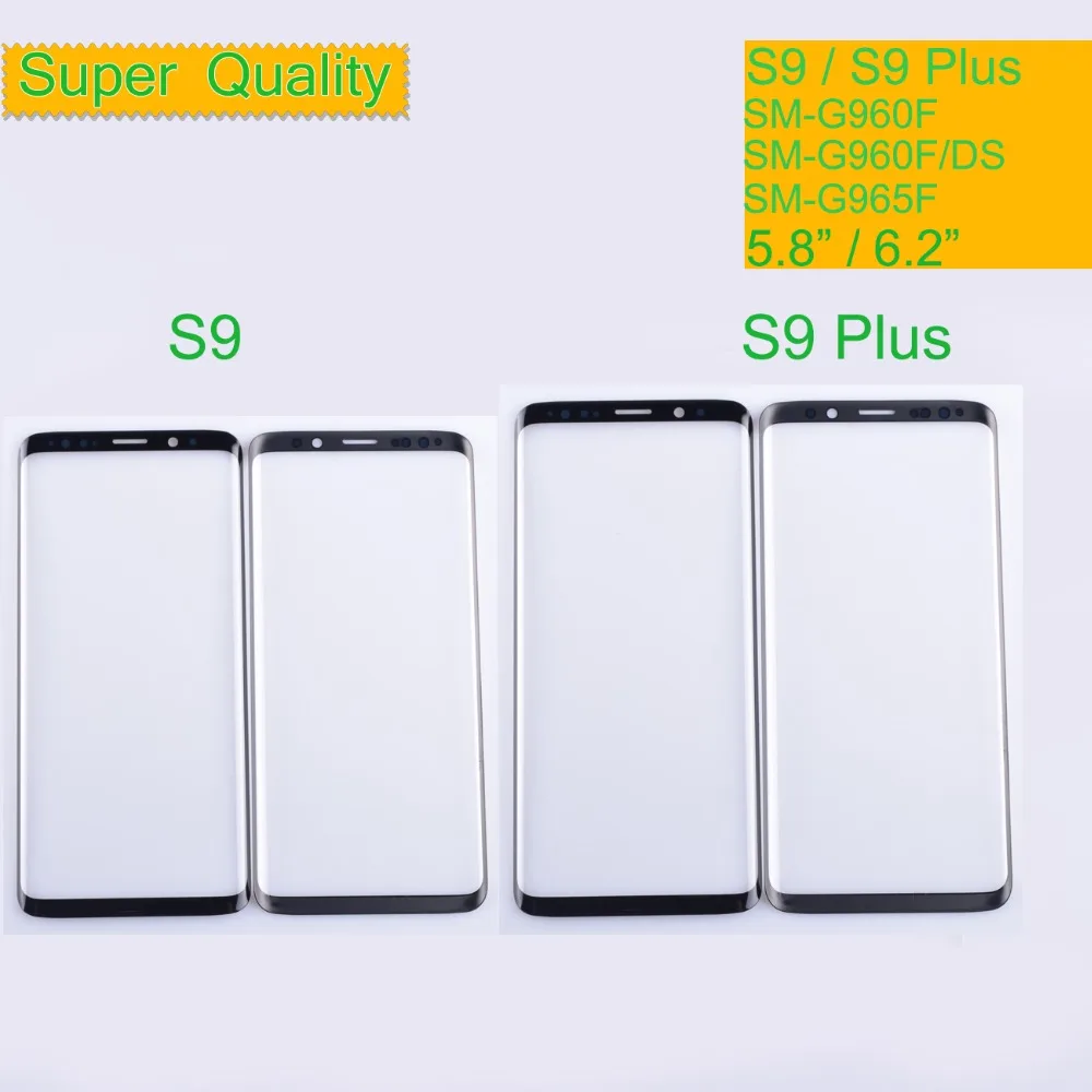 

10Pcs/Lot For Samsung Galaxy S9 G960 S9 Plus G965 Touch Screen Front Glass Panel LCD Outer Glass Lens With OCA Glue