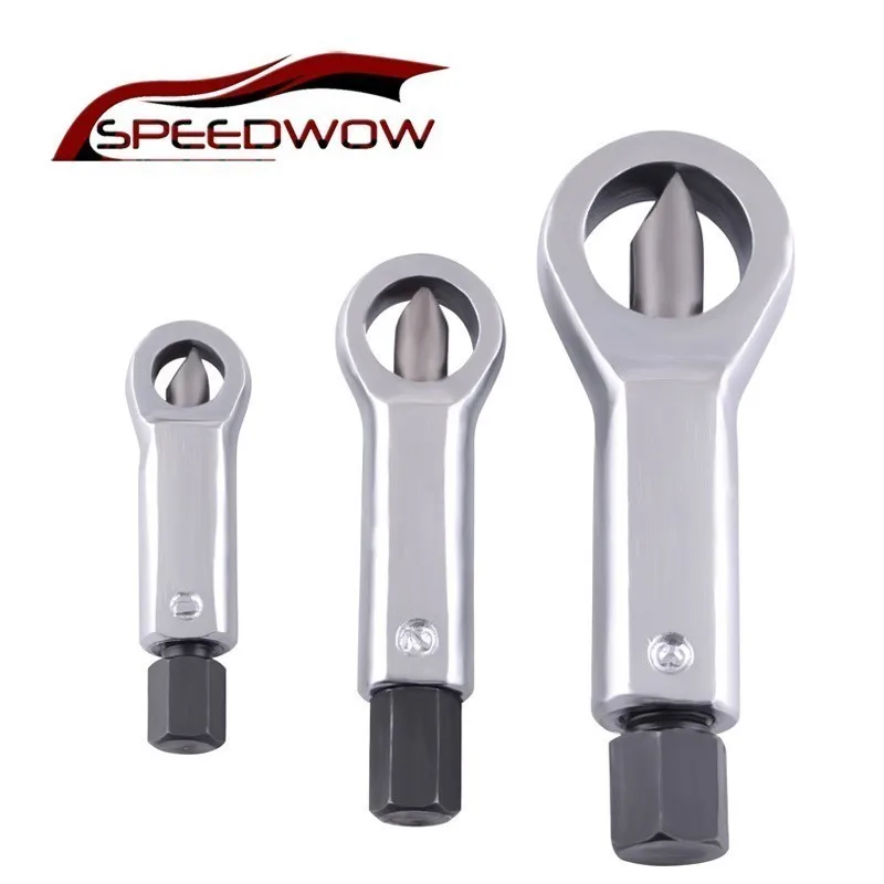 

SPEEDWOW 1 Pcs Duty Rust Resistant Damaged Nut Splitter Remover Rusty Nuts Splitter Spanner Remove Cutter Tool Steel Wrench Hex