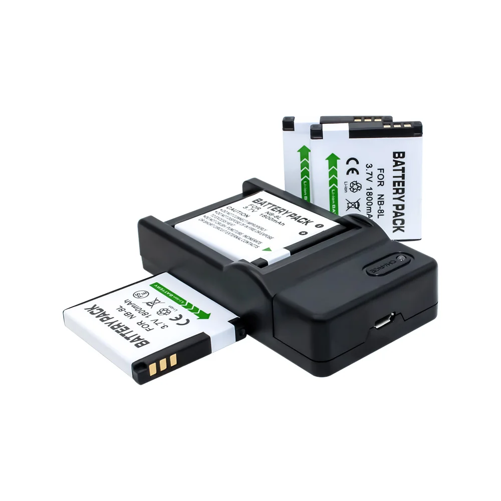 Аккумуляторная батарея (4 шт. в упаковке) и зарядное устройство USB для камер Canon NB 8L