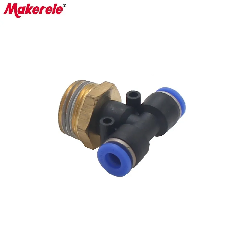 PB Series Pneumatic fitting T-type external thread Connector joint 4-12mm Pipe diameter 1 pcs free transportation | Обустройство дома
