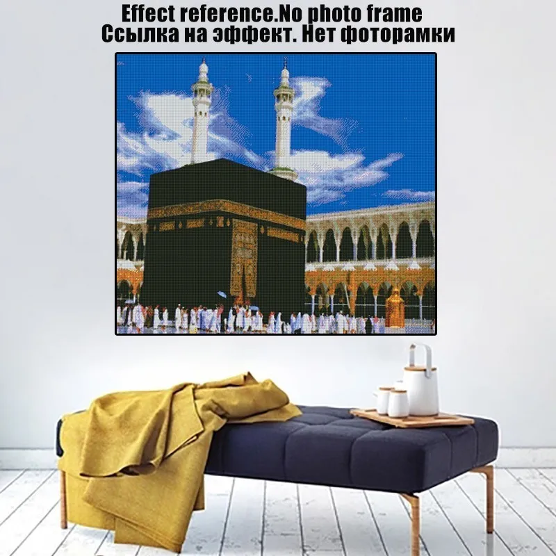 MIAODU, 5D, сделай сам, алмазная живопись, полная квадратная Алмазная мозаика, картина с изображением мечети, стразы, вышивка, религия, Декор для дома, Исламизм