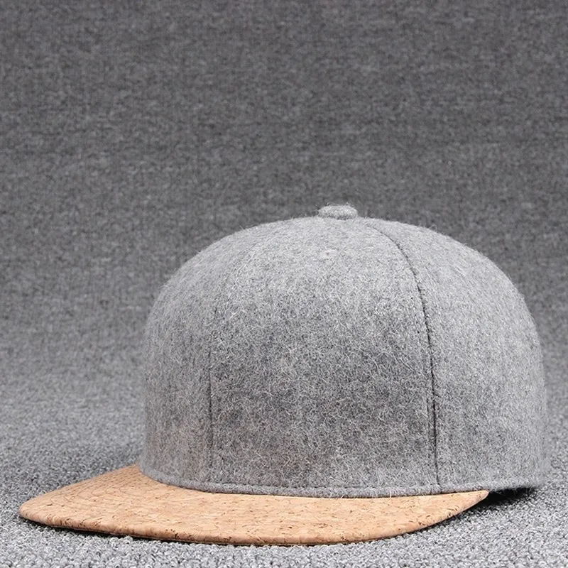 Высококачественная шерстяная фетровая Кепка Snapback s, Зимняя кепка в стиле хип-хоп для мальчиков, плоская кепка, однотонные скейтборд, Мужская деревянная пробка, бейсболки