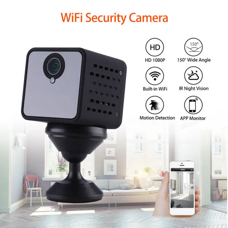 Wifi IP мини камера беспроводная инфракрасная для тела ночное видение Обнаружение