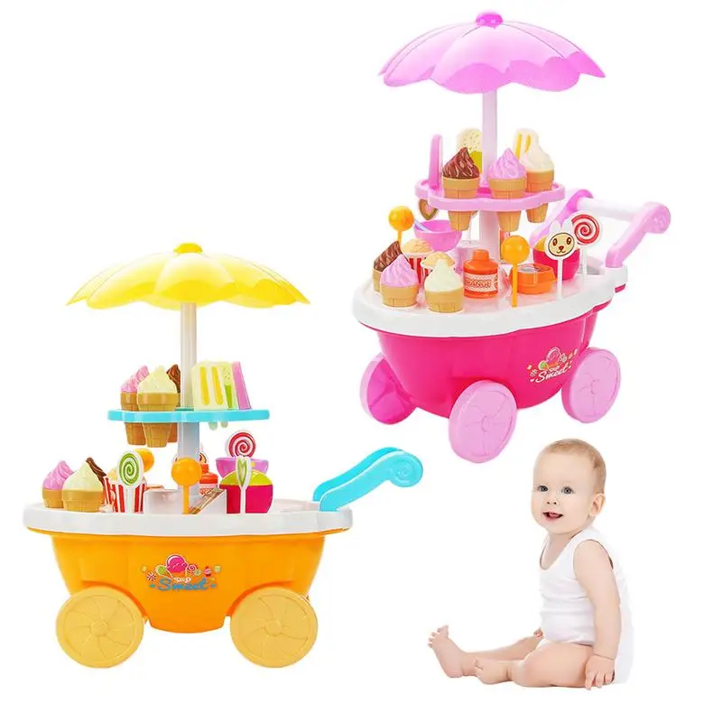 Children's play house toy with light music mini supermarket candy boat ice cream barbecue trolley game | Игрушки и хобби
