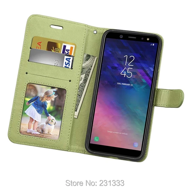 Кожаный чехол кошелек Mad для Samsung Galaxy A6 Plus A9 Star J2 Pro 2018 J3 J7 DUO J8 NOTE 9 J4 J6 с подставкой и