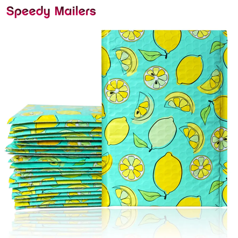 Speedy Mailers 10 шт. 6x9 дюймов 175x230 мм креативный лимонный дизайн конверты с воздушно