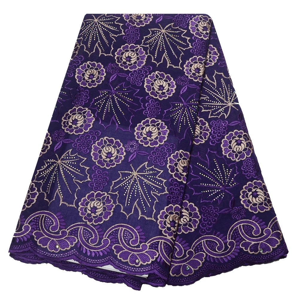 Royal blue high quality African cotton dry Swiss voile lace fabric stones 2019 fashion Nigerian in Switzerland | Дом и сад