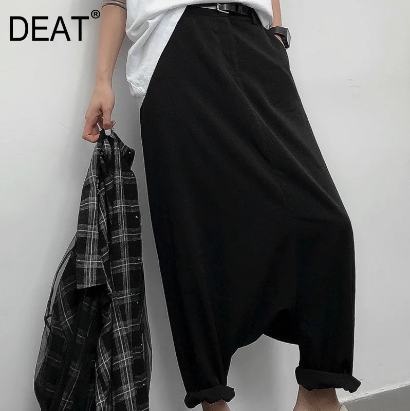 DEAT 2019 New Summer Fashion Women Clothes Pleated Thin Styles High Waist Loose Pants Harent Female Trouser WF92501L | Женская одежда