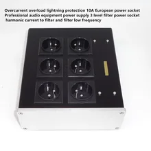 AC8.8 10A Canggih Audio Power Purifier Uni Eropa AC Filter Papan Arus Lebih Overload Lightning Protection Eropa Soket Listrik