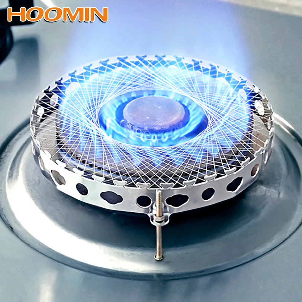 

Горелка Газовая HOOMIN из нержавеющей стали, сетка с защитой от ветра, Круглый сетчатый агрегат, адаптер для кастрюли, энергосберегающая крышк...