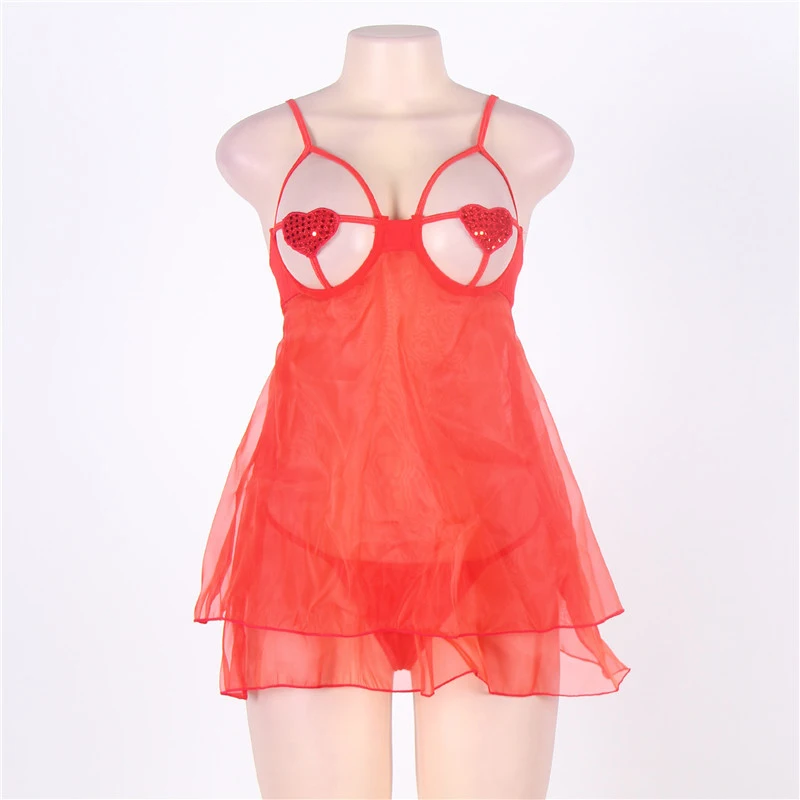 Kiliglic эротический костюм Для женщин открытым Кубок белье Babydoll плюс Размеры