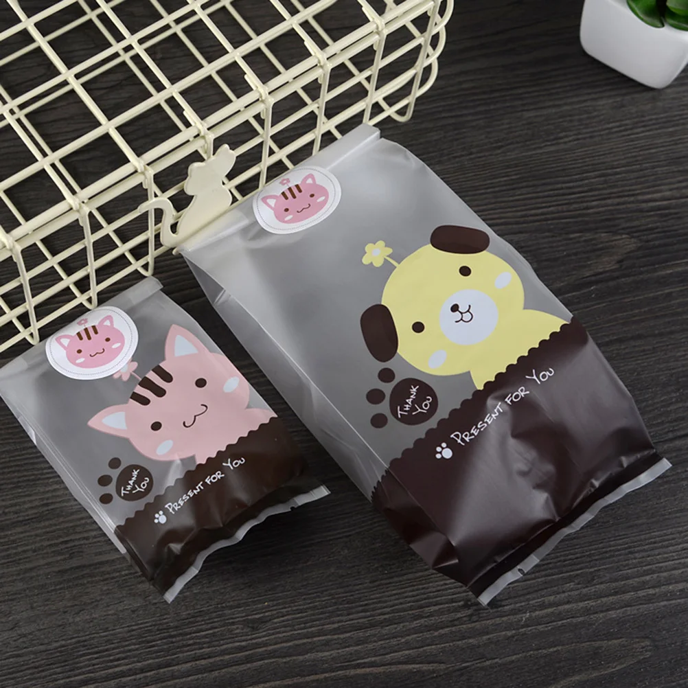 100pcs Gift Wrap Bags Storage Dull Polish Cute Beautiful Printing Packing Bag for Store Home |