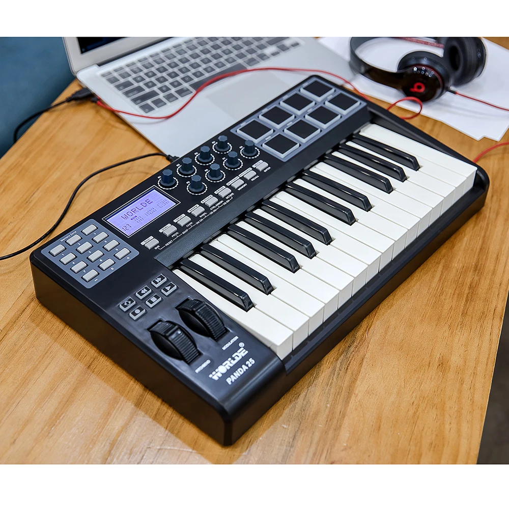 На выбор PANDA25 компактный 25 ключ USB MIDI контроллер клавиатуры 8 зеленого и синего