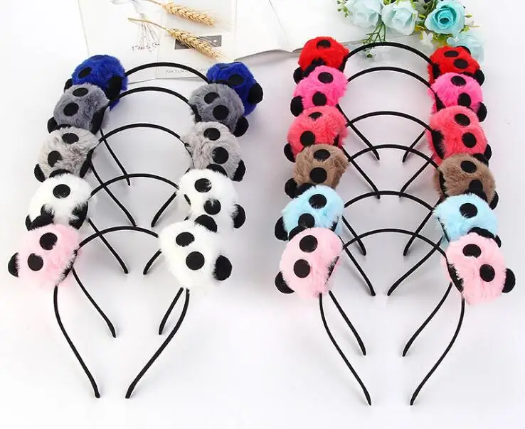 20pcs/lot Lovely Cute Panda Pompom Party Costume Hair Headband Kids Adults Birthday Festival Party Favors Takeaways goodie