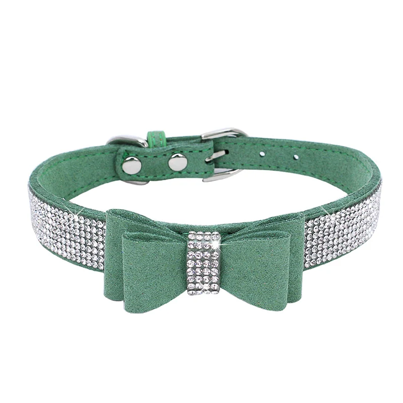 

1PC Adjustable Bowknot Collars Rhinestones For Cats Dog Pet Collar Crystal Bling Collar Puppy Pet Supplies