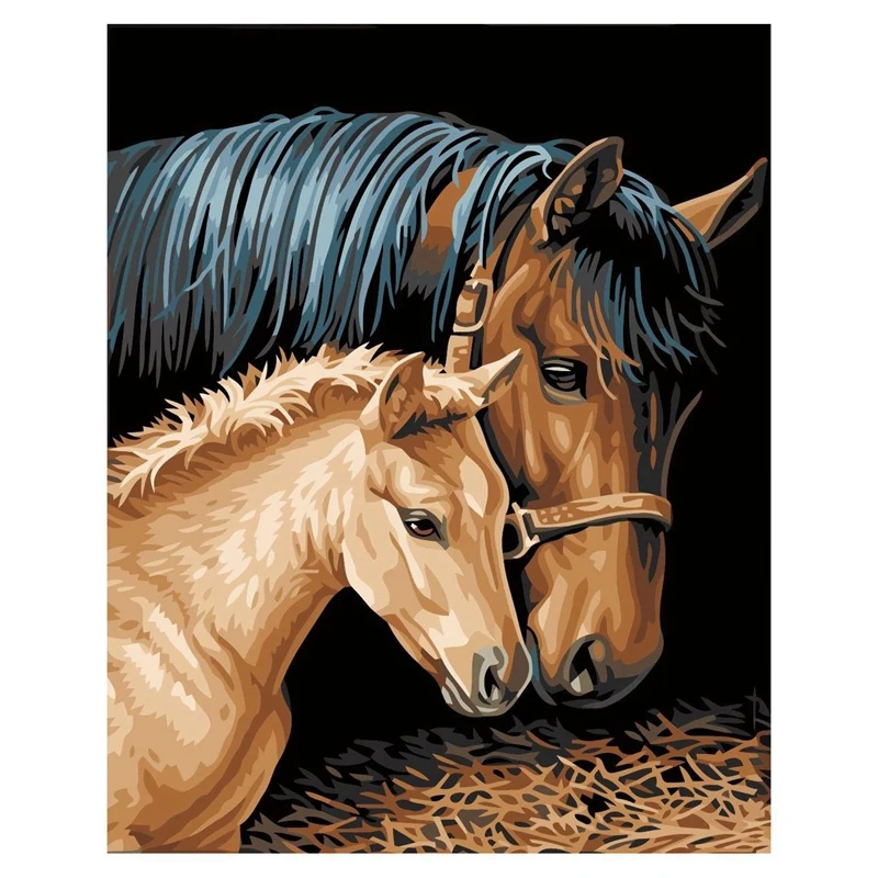 Фото Набор для рисования маслом по номерам лошади 16x20 дюймов | Дом и сад