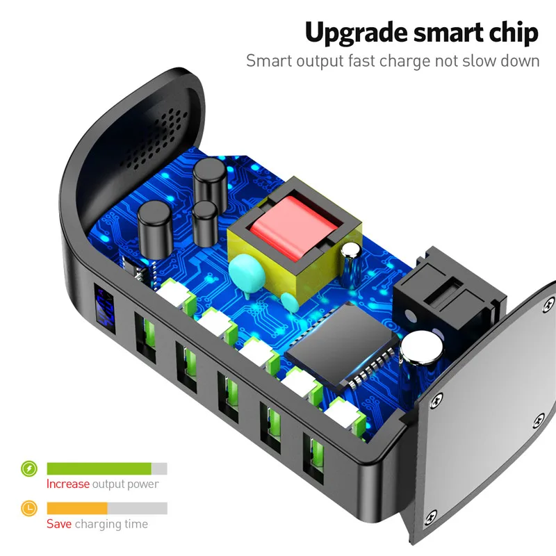 uslion 5 port usb charger hub led display multi usb charging station dock universal mobile phone desktop wall home eu uk plug free global shipping