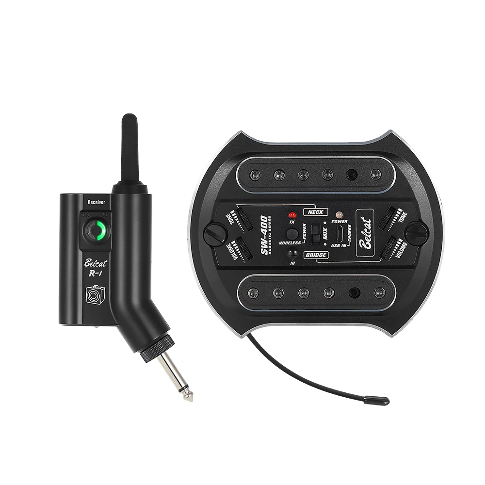 Аккумуляторная Акустическая гитара Belcat SW400 + R1 UHF беспроводная акустическая