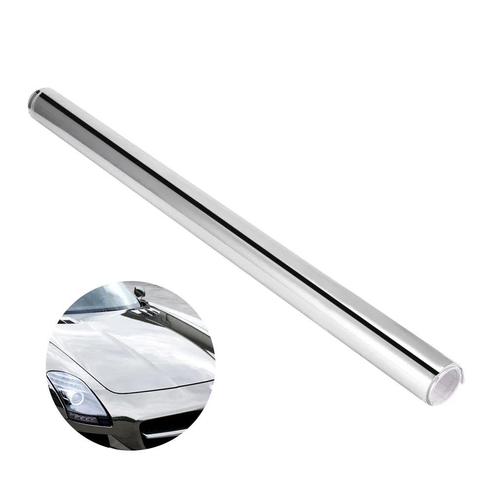 Car Wrap Sticker Stretchable Film Chrome PVC PET Flexible Silver Styling |