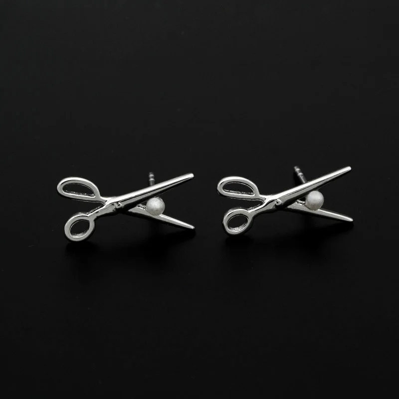 2 Pairs Scissor Stud Earrings Freshwater Pearls Earings Women Boucles D'oreilles Perle Kolczyki Perel Kupe Parel Oorbellen E2711 |