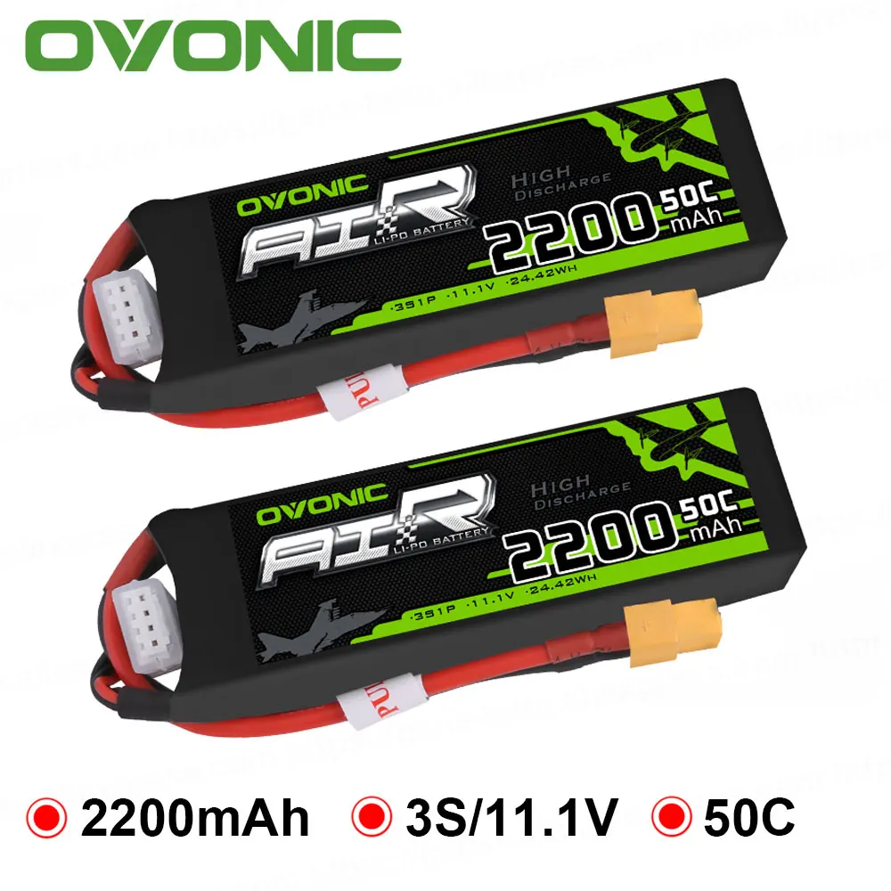 Набор аккумуляторов Ovonic 11 1 V 2200mAh 50C LiPo 3S XT60 разъем для радиоуправляемой лодки