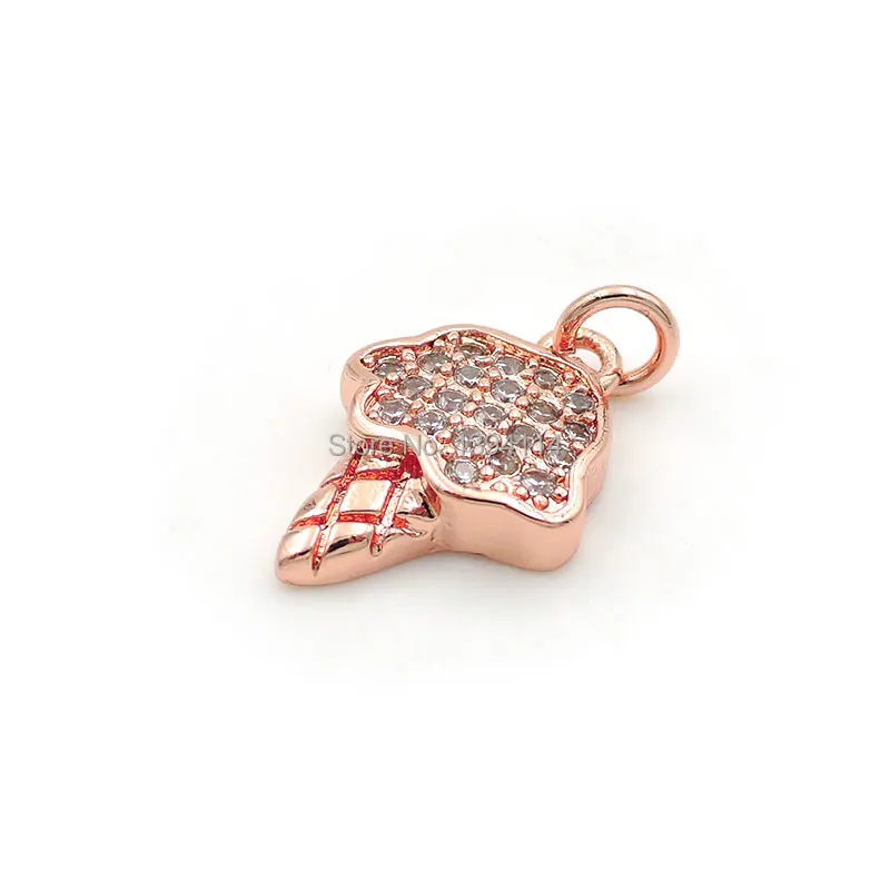 14*10*3 мм Micro Pave Clear CZ Bamboo Shoot Charms подходит для мужчин и женщин изготовления браслетов