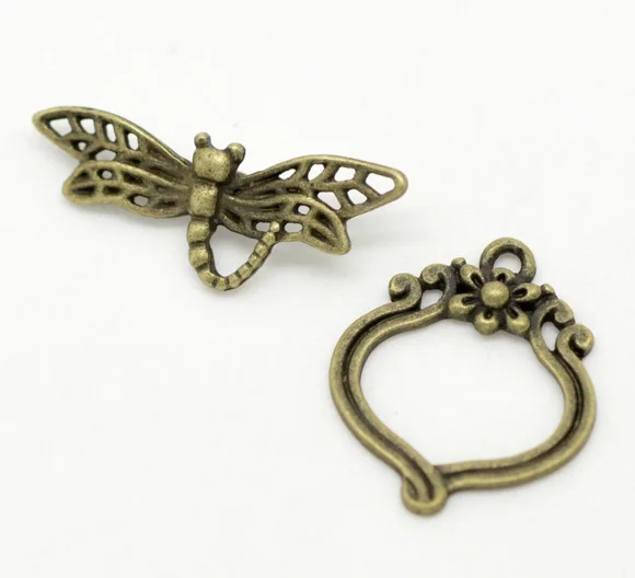 DoreenBeads античные бронзовые застежки-тогл Dragonfly 29x11 мм 22x19 мм, продается в партии 30 наборов (B15004), yiwu