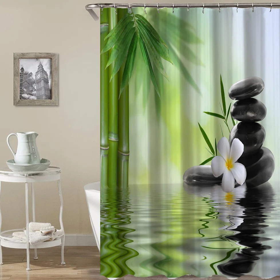 3D принт с цифрами водонепроницаемая занавеска для душа полиэстер ткань ванной